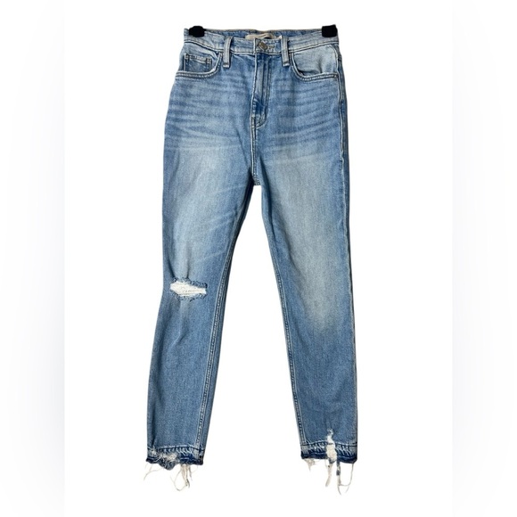 Hudson Harlow High Rise‎ Skinny Distressed Denim Medium Wash Casual Size 25 - Picture 1 of 7
